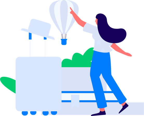 Businesswoman goes on business trip  Illustration