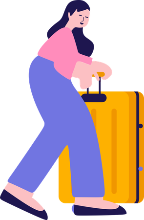 Businesswoman going on business trip  Illustration