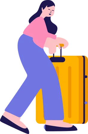 Businesswoman going on business trip  Illustration