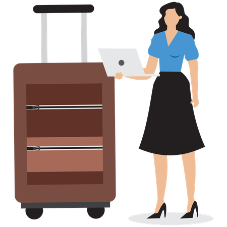 Businesswoman going on business trip  Illustration