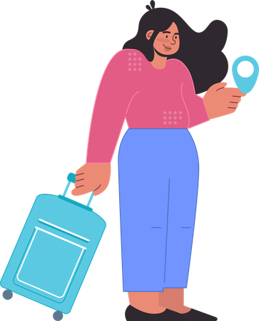 Businesswoman going on international trip  Illustration