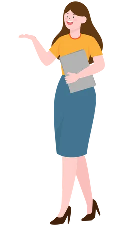 Businesswoman going to office Illustration