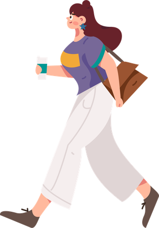 Businesswoman going to office  Illustration