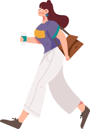 Businesswoman going to office  Illustration