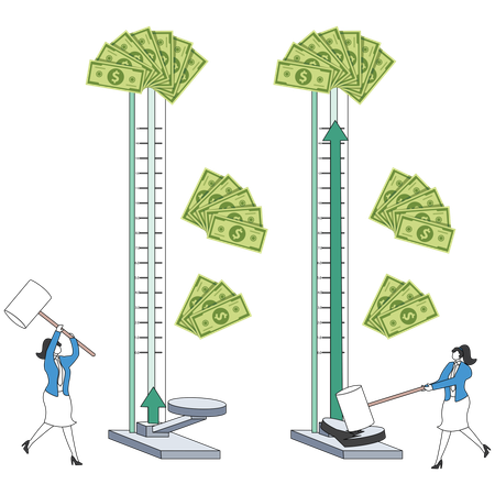 Businesswoman growing money  Illustration