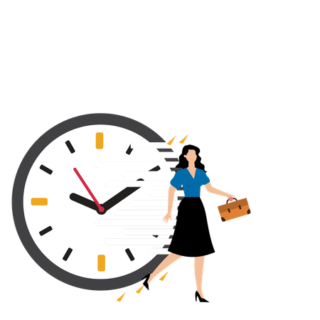 Businesswoman Handling Deadlines  Illustration