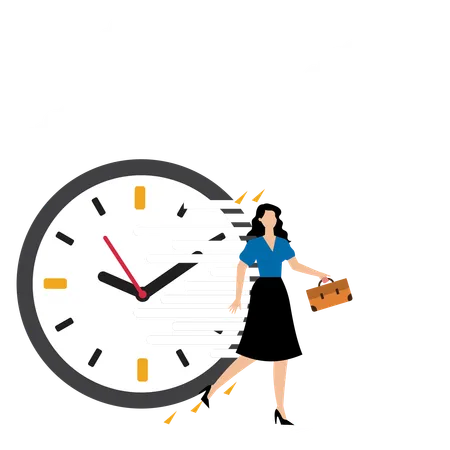 Businesswoman Handling Deadlines  Illustration