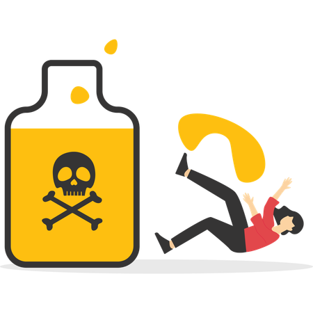 Businesswoman have been poisoned  Illustration
