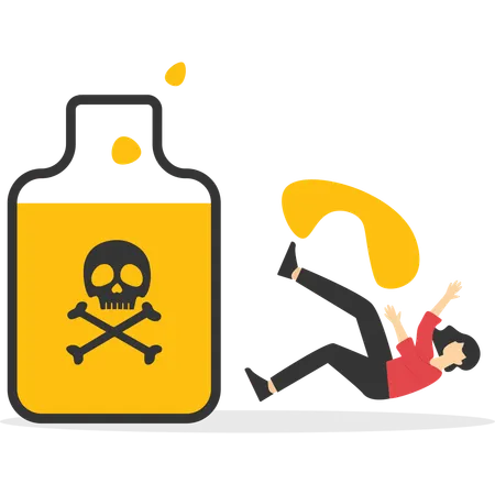 Businesswoman have been poisoned  Illustration
