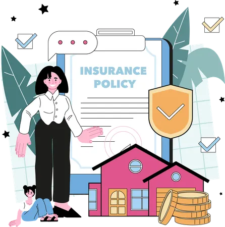 Businesswoman have financial insurance  Illustration
