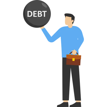 Businesswoman have little debt  Illustration