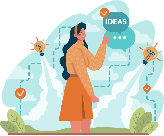 Businesswoman having a idea  Illustration