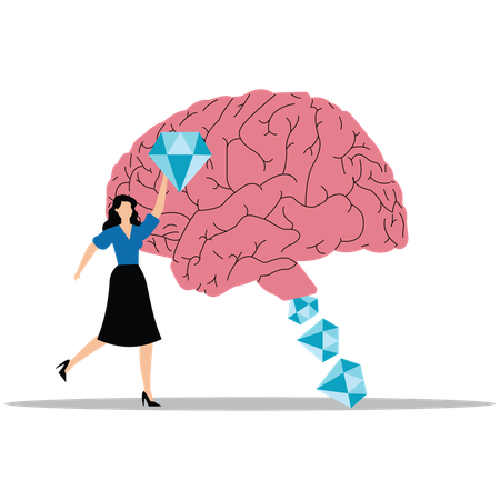 Businesswoman having creative ideas  Illustration