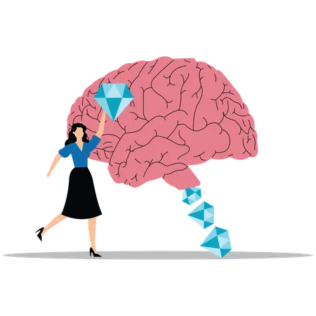 Businesswoman having creative ideas  Illustration