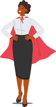 Businesswoman Superhero Successful Influential Powerful Figure In Corporate World She Combines Her Exceptional Entrepreneurial Skills And Leadership Qualities Cartoon People Vector Illustration Illustration