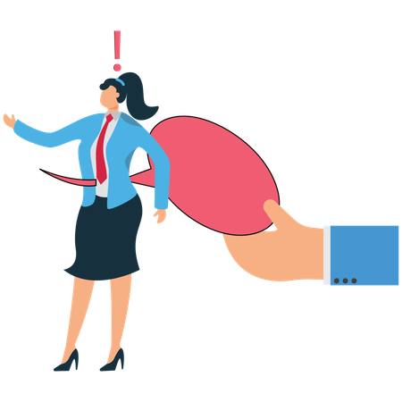 Businesswoman having verbal bullying  Illustration