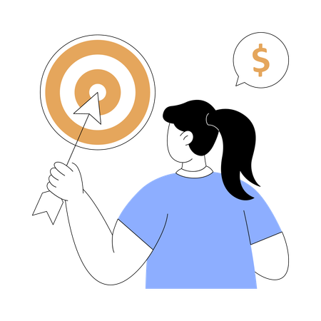 Businesswoman hits Target  Illustration