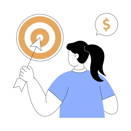 Businesswoman hits Target  Illustration