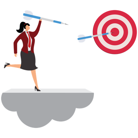 Businesswoman Hitting the target  Illustration