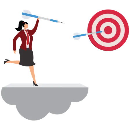 Businesswoman Hitting the target  Illustration