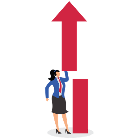 Businesswoman Hold up arrow  Illustration