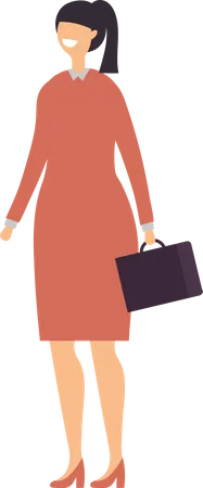 Businesswoman holding briefcase Illustration