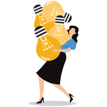 Businesswoman holding business idea  Illustration