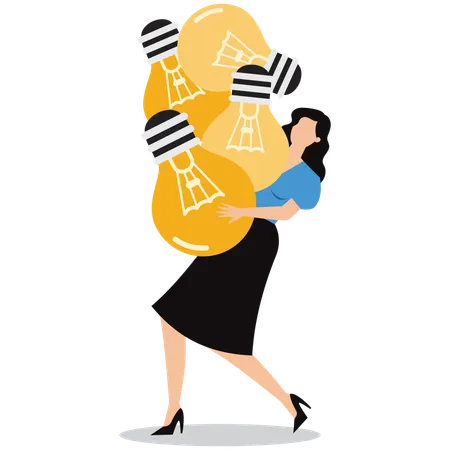 Businesswoman holding business idea  Illustration