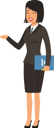 Businesswoman holding document  Illustration