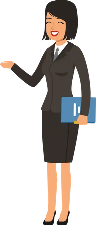 Businesswoman holding document  Illustration