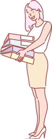Businesswoman holding file folder  Illustration