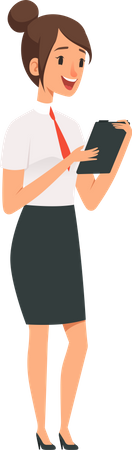 Businesswoman holding mobile tablet  Illustration