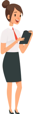 Businesswoman holding mobile tablet  Illustration