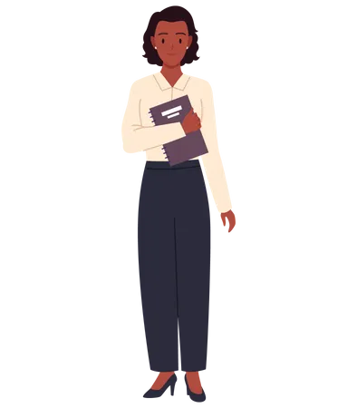 Businesswoman holding report  Illustration
