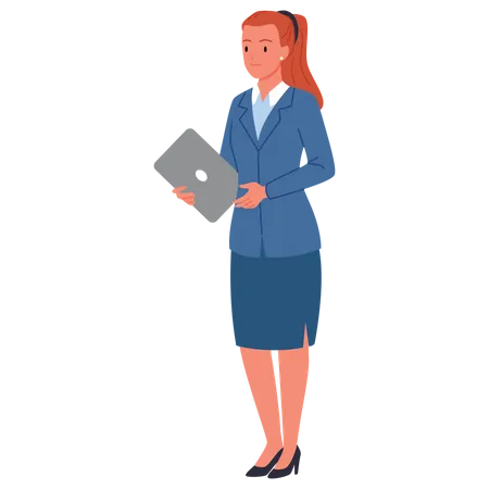Businesswoman holding report  Illustration