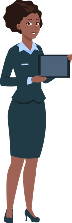 Businesswoman holding tablet  イラスト