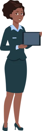 Businesswoman holding tablet Illustration
