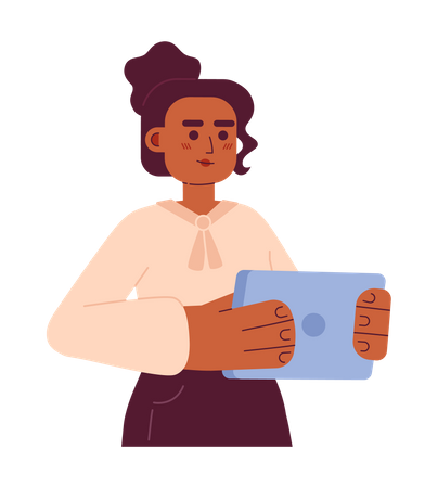 Businesswoman holding tablet  Illustration