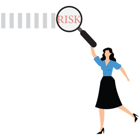 Businesswoman identifying business risk  Illustration