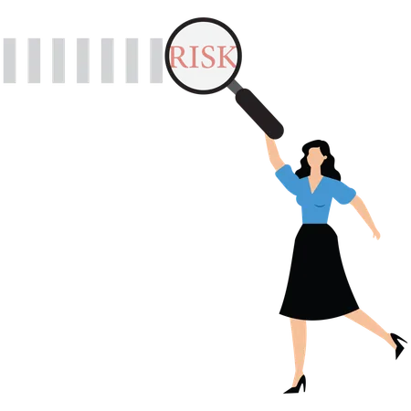 Businesswoman identifying business risk  Illustration