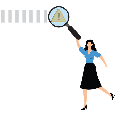 Businesswoman identifying business risk  Illustration