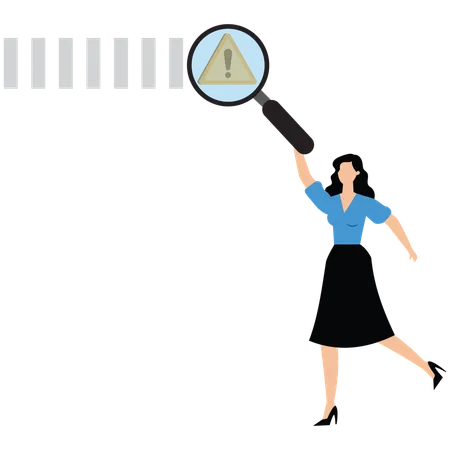 Businesswoman identifying business risk  Illustration