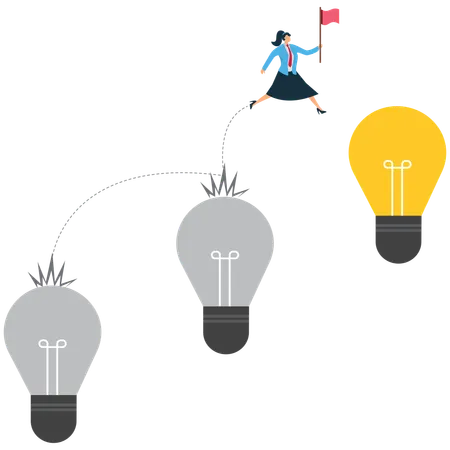 Businesswoman Improvement and adaptation to new normal  Illustration