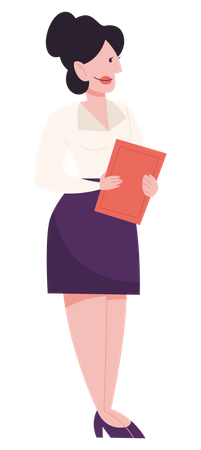 Businesswoman in a suit standing Illustration