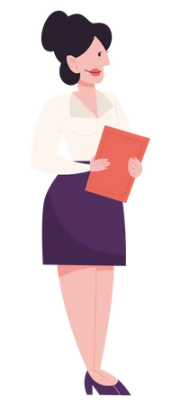 Businesswoman in a suit standing Illustration
