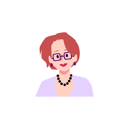 Businesswoman in glasses and accessories  Illustration
