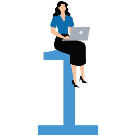 Businesswoman in number one  Illustration