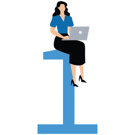 Businesswoman in number one  Illustration