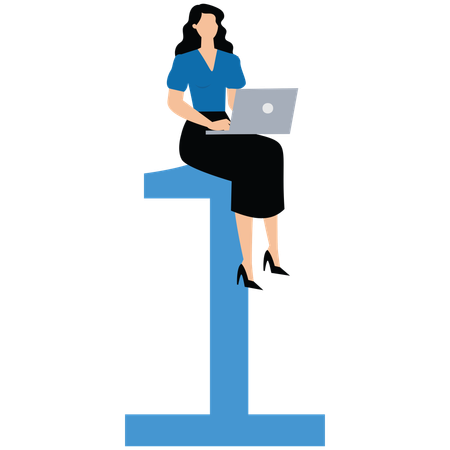 Businesswoman in number one  Illustration