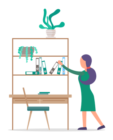 Businesswoman in office  Illustration